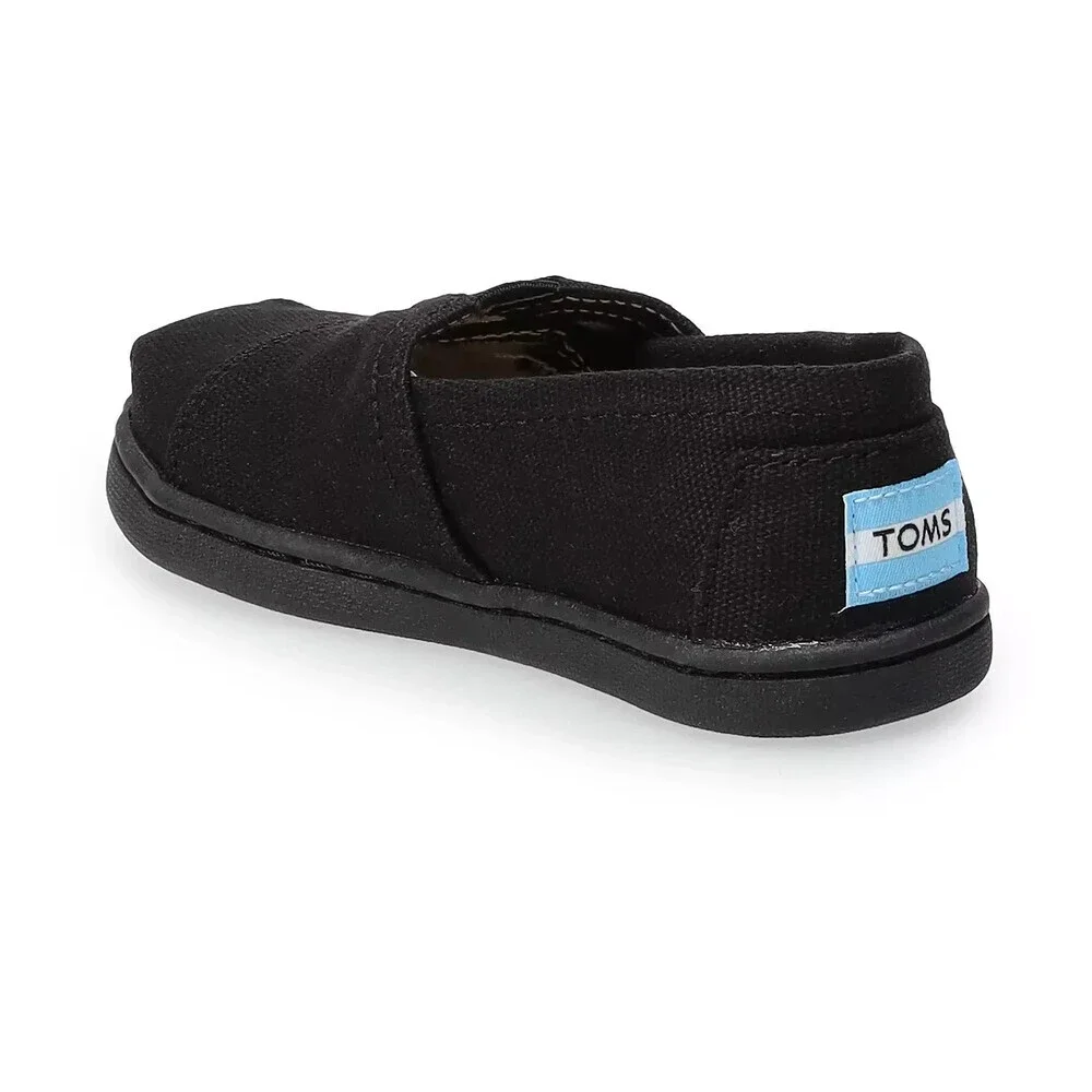 Toms Alpargata 10010529 Flats Toddler US 5 Black Canvas Casual Shoes JOBB1930